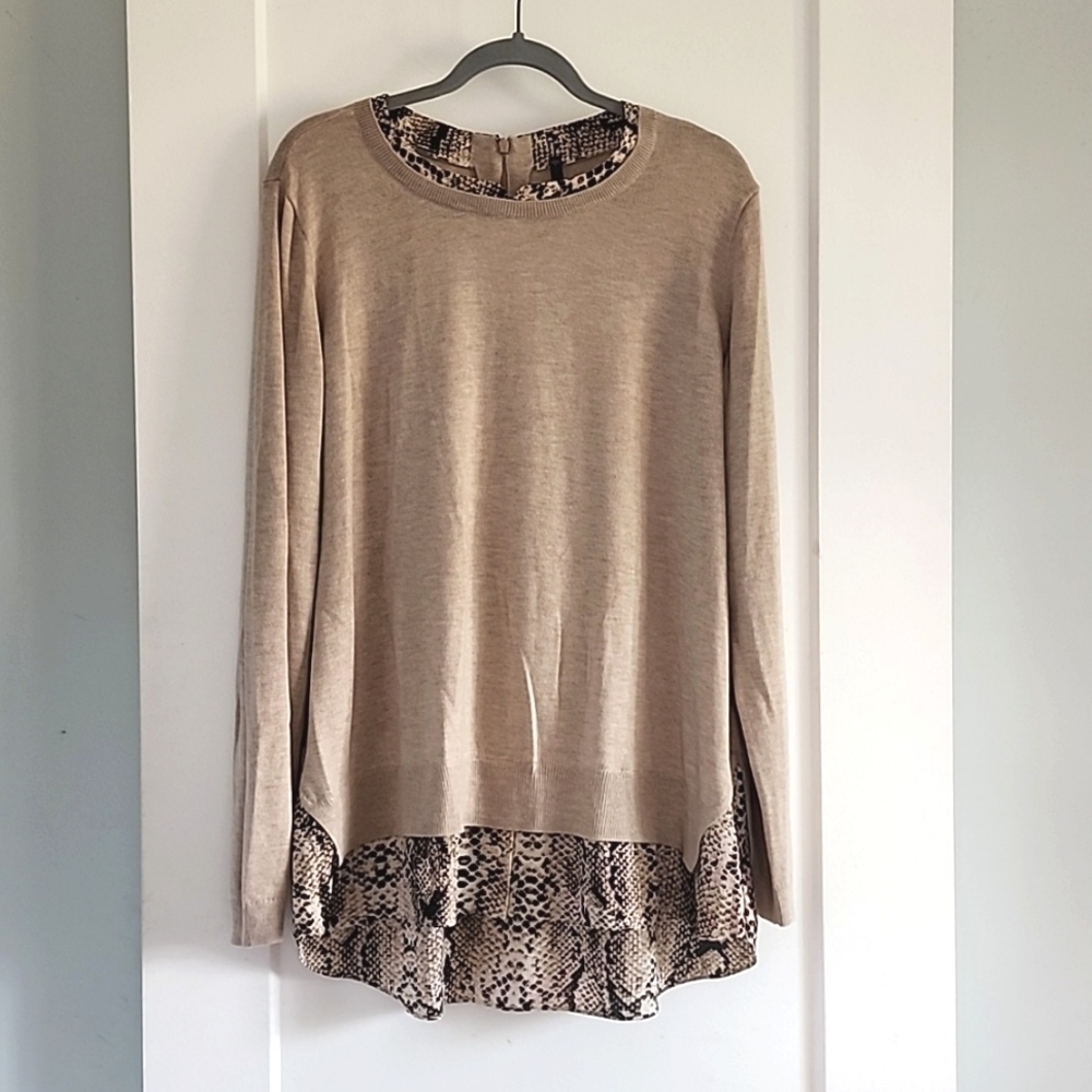 NYDJ Cashmere blend Sweater with attached blouse size XL